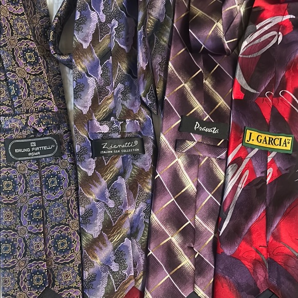 Mult Brands Silk Ties Elegant Patterns in purple, black and Red - Picture 2 of 14